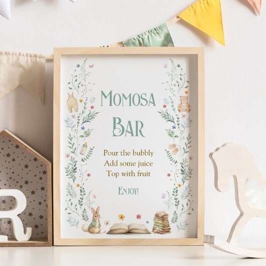 Book Baby Shower Momosa Bar Poster