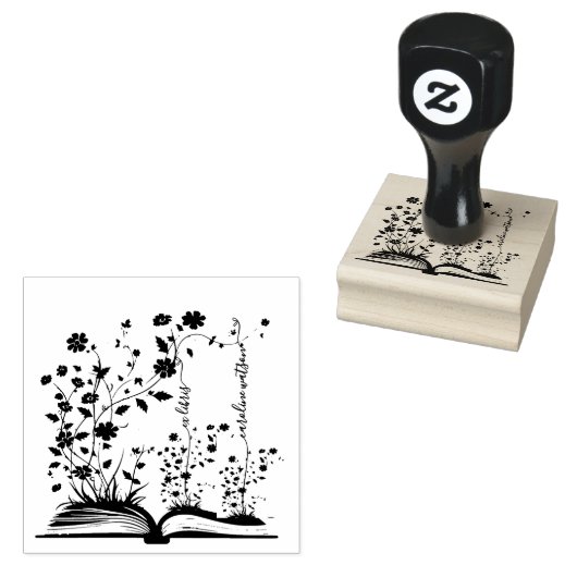 Book Bloom Ex libris Gummistempel (Stempel)