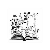 Book Bloom Ex libris Gummistempel (Prägung)