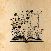 Book Bloom Ex libris Gummistempel