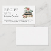 Book Bridal Shower Recipe Request Begleitkarte (Vorne/Hinten)
