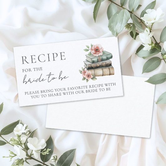 Book Bridal Shower Recipe Request Begleitkarte