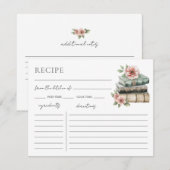 Book Bridal Shower Recipe Request Card Begleitkarte (Vorne/Hinten)