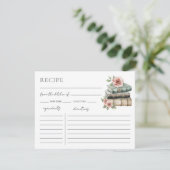 Book Bridal Shower Recipe Request Card Begleitkarte (Stehend Vorderseite)