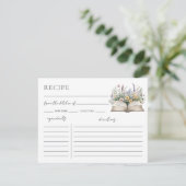 Book Bridal Shower Recipe Request Card Begleitkarte (Stehend Vorderseite)