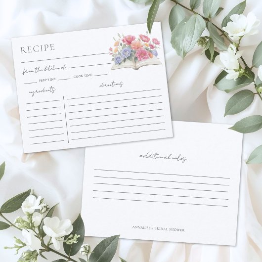Book Bridal Shower Recipe Request Card Begleitkarte