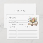 Book Bridal Shower Recipe Request Card Begleitkarte (Vorne/Hinten)