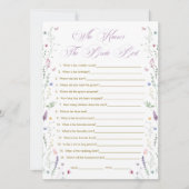 Book Bridal Shower Who Knows The Bride Best Game Einladung (Vorderseite)