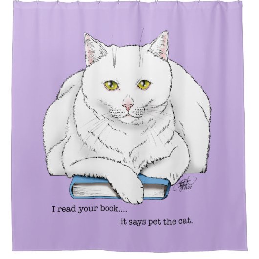 Book Cat Duschvorhang (Vorderseite)