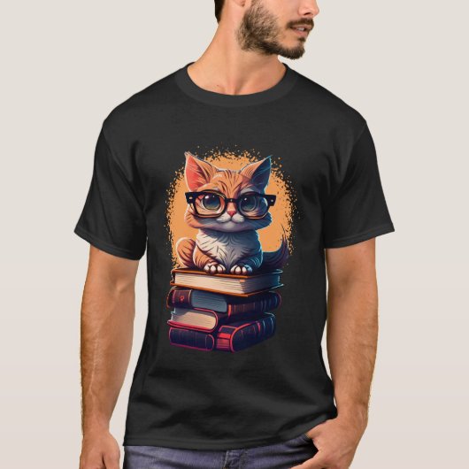Book Cat fan bookworm Cats and Books 1 T-Shirt (Vorderseite)