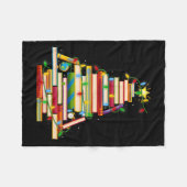 Book Christmas Tree Lights Book Lover Librarian Te Fleecedecke (Vorderseite (Horizontal))