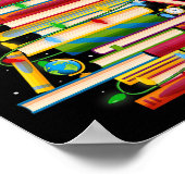 Book Christmas Tree Lights Book Lover Librarian Te Poster (Ecke)