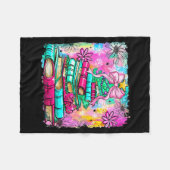 Book Christmas Tree Lights Teacher Librarian Book Fleecedecke (Vorderseite (Horizontal))