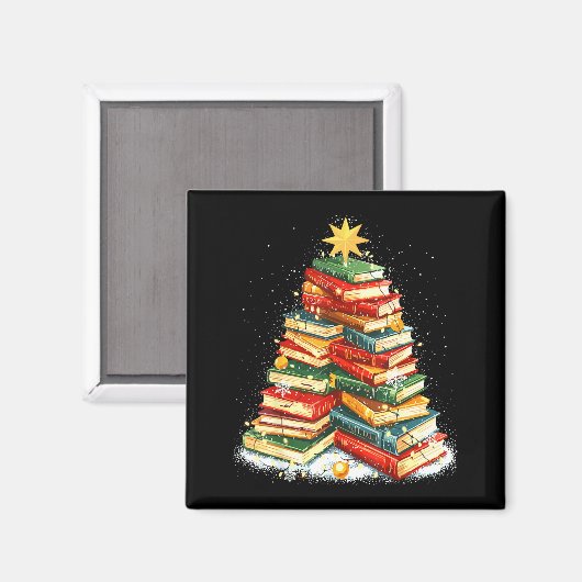 Book Christmas Tree Reading Magnet (Vorderseite/Rückseite)