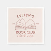 Book Club Bachelorette Bookish Hand Drawing Serviette (Vorderseite)