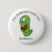 Book Club Bookworm Personalisiert Button (Vorderseite)
