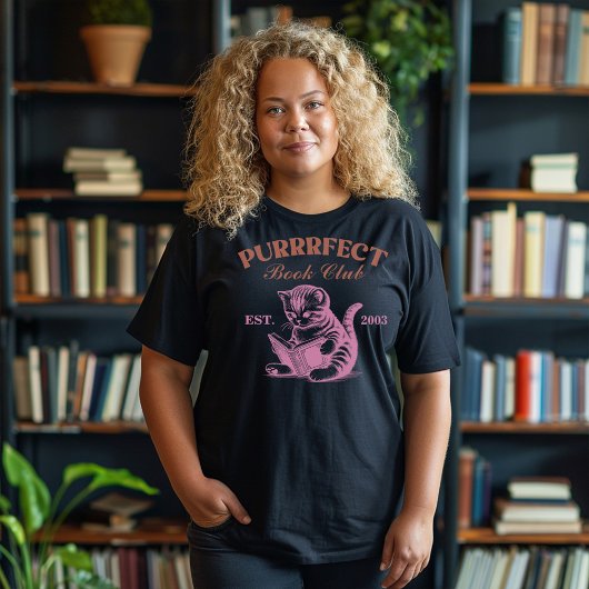 Book Club Cat Purrfect Große Größe T-Shirt