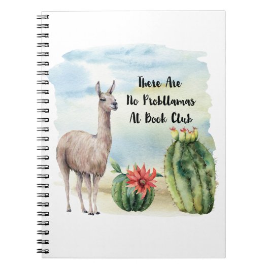 Book Club Funny Llama Journal Notizblock (Vorderseite)