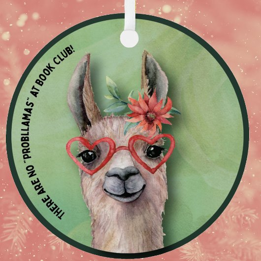 Book Club Funny Llama Keramik Ornament