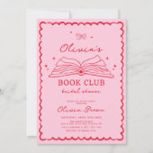 Book Club Hand Drawing Brautparty Einladung (Vorderseite)