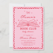Book Club Hand Drawn Book Baby Dusche Einladung (Vorderseite)