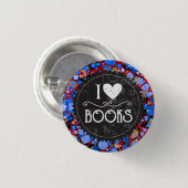 Book Club I Love Books Button (Vorne & Hinten)