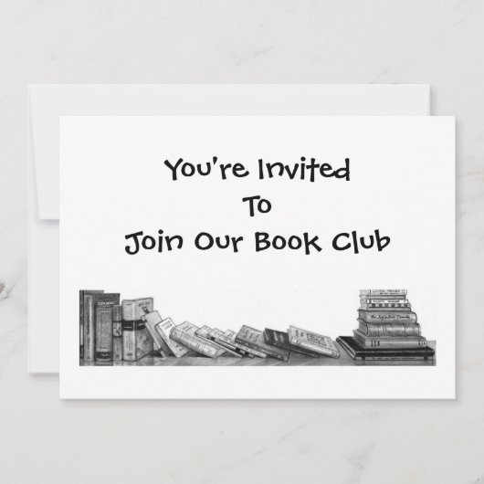BOOK CLUB INVITATION: PENCIL ZEICHNEND, BÜCHER EINLADUNG (Vorderseite)