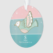 Book Club Member Monogram Pink Peace Dove Ornament (Vorderseite)