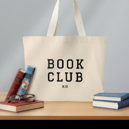 Book Club Monogram Gift For Readers Jumbo Stoffbeutel