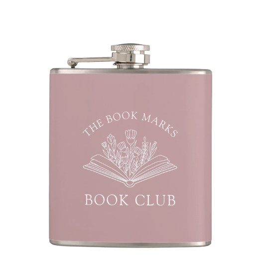 Book Club Name Personalized Gift Favor Flachmann (Vorderseite)