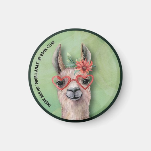 Book Club Niedlich Funny Llama Magnet (Vorne)