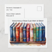 Book Club Open Invitation Customizable Postkarte (Vorne/Hinten)