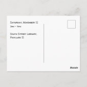 Book Club Open Invitation Customizable Postkarte (Rückseite)