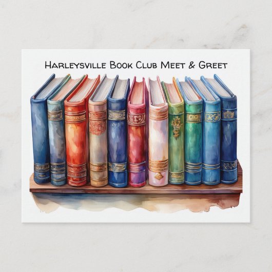 Book Club Open Invitation Customizable Postkarte (Vorderseite)