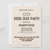 Book Club Party Invitation – Cozy Reading Night Einladung (Vorderseite)