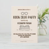 Book Club Party Invitation – Cozy Reading Night Einladung (Stehend Vorderseite)