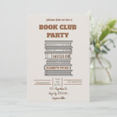 Book Club Party Invitation – Cozy Reading Night Einladung (Stehend Vorderseite)