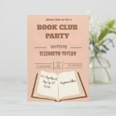 Book Club Party Invitation – Cozy Reading Night Einladung (Stehend Vorderseite)