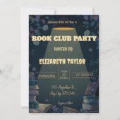Book Club Party Invitation – Cozy Reading Night Einladung (Vorderseite)