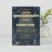 Book Club Party Invitation – Cozy Reading Night Einladung (Stehend Vorderseite)