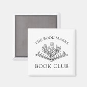 Book Club Personalized Floral Gift Magnet (Vorderseite/Rückseite)