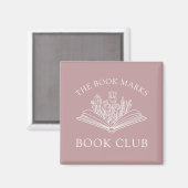 Book Club Personalized Floral Literary Gift Magnet (Vorderseite/Rückseite)