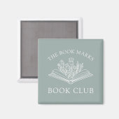 Book Club Personalized Floral Literary Gift Magnet (Vorderseite/Rückseite)