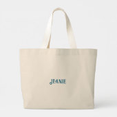 Book Club Watercolor Books Blue Happy Customizable Jumbo Stoffbeutel (Rückseite)