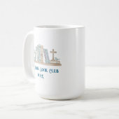 Book Club Watercolor Books Blue Happy Customizable Kaffeetasse (Vorderseite Links)