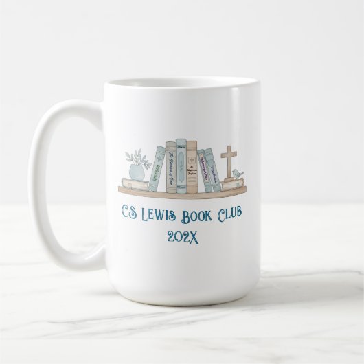 Book Club Watercolor Books Blue Happy Customizable Kaffeetasse (Links)