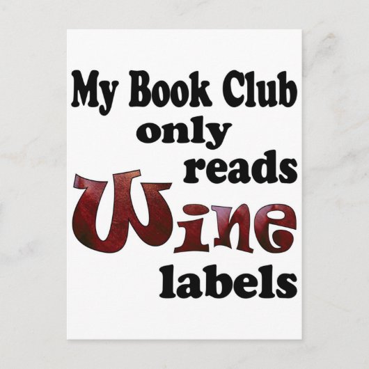 Book Club Wine Labels Postkarte (Vorderseite)