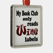 Book Club Wine Labels Silbernes Ornament (Rechts)