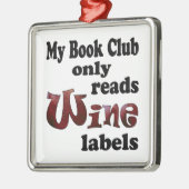 Book Club Wine Labels Silbernes Ornament (Links)
