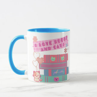 Book Coquette - I Love Books & Cats - Bookish  Tasse